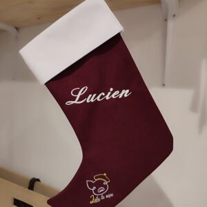 Chaussette de noël brodée