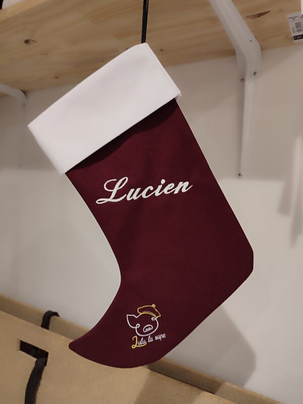 Chaussette de noël brodée